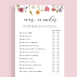 Wildflower Over- of Onder Bruiloftfeest Spelkaarte