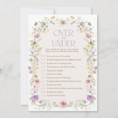 Wildflower Over of Onder Vrijgezellenfeest Game Ka Kaart (Voorkant)