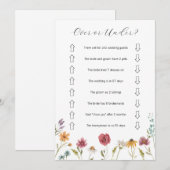 Wildflower Over of Onder Vrijgezellenfeest Game Ka Kaart (Voorkant / Achterkant)