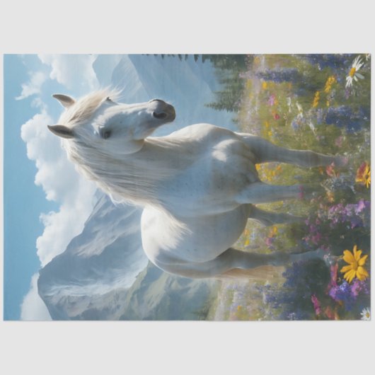 Wildflower Paard Tissue Paper Tissuepapier (Voorkant)