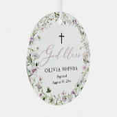 Wildflower Paars Girl Foto Baptisme Ornament (Voorkant Rechts)