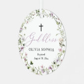Wildflower Paars Girl Foto Baptisme Ornament (Voorkant links)