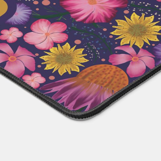  Wildflower Paarse bloemmotief Bureaumat (Hoek)
