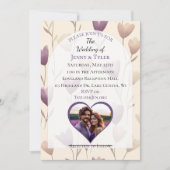  Wildflower Paarse Botanische bruiloft Kaart (Voorkant)