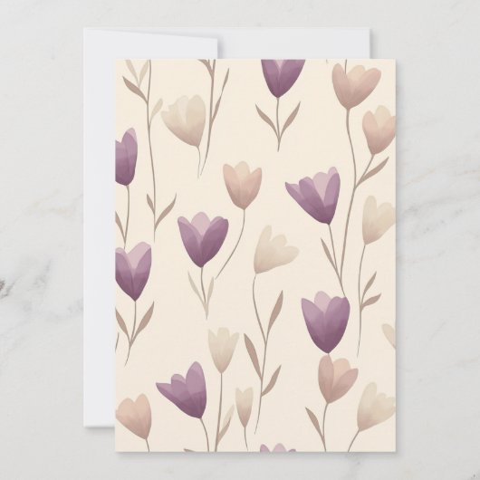 Wildflower Paarse Botanische bruiloft Kaart (Achterkant)