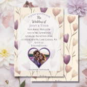  Wildflower Paarse Botanische bruiloft Kaart