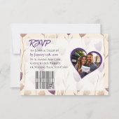  Wildflower Paarse Botanische bruiloft RSVP Kaartje (Voorkant)