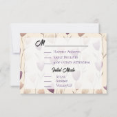  Wildflower Paarse Botanische bruiloft RSVP Kaartje (Achterkant)