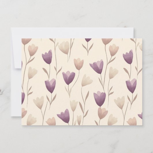 Wildflower Paarse Botanische bruiloft Save The Date (Achterkant)