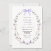 Wildflower Paarse Bow Vrijgezellenfeest Kaart (Voorkant)