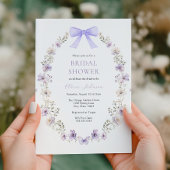 Wildflower Paarse Bow Vrijgezellenfeest Kaart