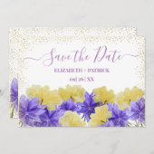 Wildflower paarse rhapsodie bewaar de datum kaart (Voorkant / Achterkant)