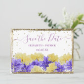 Wildflower paarse rhapsodie bewaar de datum kaart (Staand voorkant)