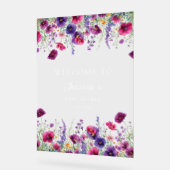 Wildflower, Paarse-Roze-Flower Baby shower Acryl Bord (Hoek)
