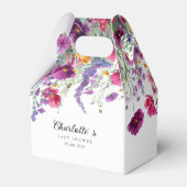 Wildflower, Paarse-Roze-Flower Baby shower Bedankdoosjes (Voorkant Zijde)