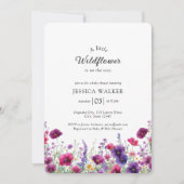 Wildflower, Paarse-Roze-Flower Baby shower Kaart (Voorkant)