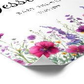 Wildflower, Paarse-Roze-Flower Baby shower Poster (Hoek)