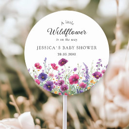 Wildflower, Paarse-Roze-Flower Baby shower Ronde Sticker