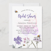 Wildflower paarse roze vlinder vrijgezellenfeest kaart (Voorkant)