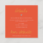 Wildflower Paarse Sinaasappel Bloemen Bruiloft Det Informatiekaartje (Achterkant)