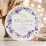 Wildflower paarse vlinder kussen baby shower papieren bordje<br><div class="desc">Wildflower paarse Vlinder kussen baby shower Papier Borden Matching items beschikbaar.</div>