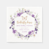 Wildflower paarse vlinder kussen baby shower servet (Voorkant)
