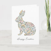  Wildflower Paashaas Konijn Feestdagen Kaart (Voorkant)