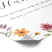 Wildflower Pacifier Hunt Baby shower Game Sign Poster (Hoek)