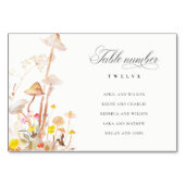 Wildflower Paddestoel herfst bruiloft zitgrafiek Kaart (Achterkant)