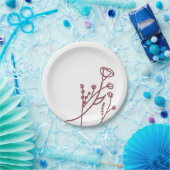 Wildflower Papier Borden Stoffig Roos Papieren Bordje (Feest)