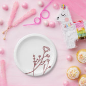 Wildflower Papier Borden Stoffig Roos Papieren Bordje (Feest)