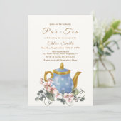 Wildflower Par-Tea Mama-to-Be Baby shower Kaart (Staand voorkant)