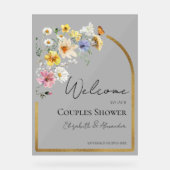 Wildflower Paren Douche Acryl Welkomstbord Bord (Voorkant)