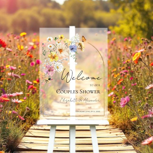 Wildflower Paren Douche Acryl Welkomstbord Bord