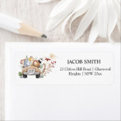 Wildflower Party Animal Kids Verjaardag Etiket (Insitu)