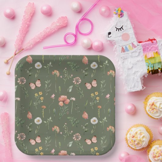 Wildflower Party Papier Borden Papieren Bordje (Feest)