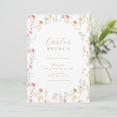 Wildflower Pasen Brunch & Egg Hunt uitnodiging (Staand voorkant)
