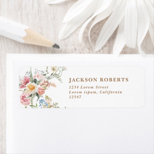 Wildflower pastel floral spring garden Wedding  Etiket (Insitu)