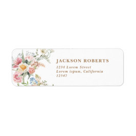 Wildflower pastel floral spring garden Wedding  Etiket