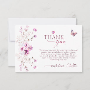 Wildflower Pastel Ruby Roos Vrijgezellenfeest Bedankkaart