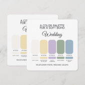 Wildflower Pastel Wedding Color Palette Card Kaart (Voorkant / Achterkant)