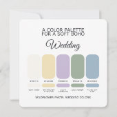 Wildflower Pastel Wedding Color Palette Card Kaart (Achterkant)