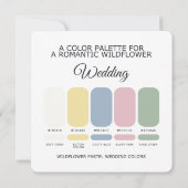 Wildflower Pastel Wedding Color Palette Card Kaart (Achterkant)