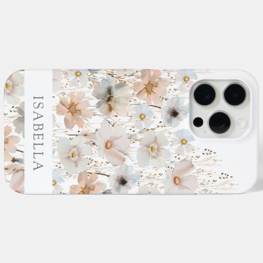 Wildflower patroon gepersonaliseerd Case-Mate iPhone case (Achterkant (horizontaal))