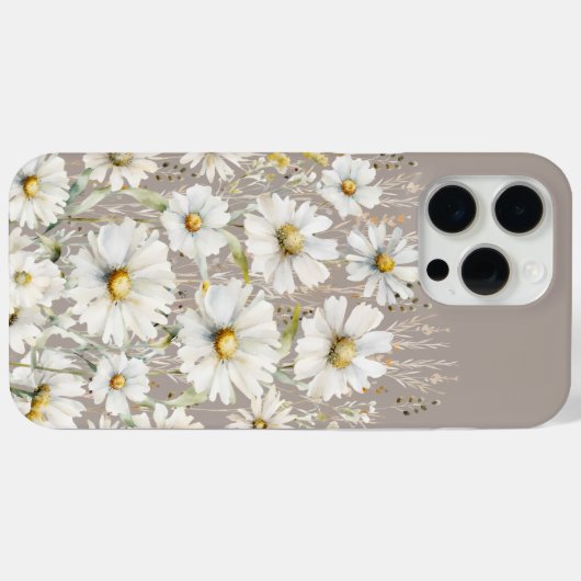 Wildflower patroon op beige Case-Mate iPhone case (Achterkant (horizontaal))