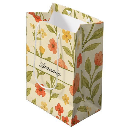 Wildflower Patroonnaam Medium Cadeauzakje (Voorkant Gekanteld)