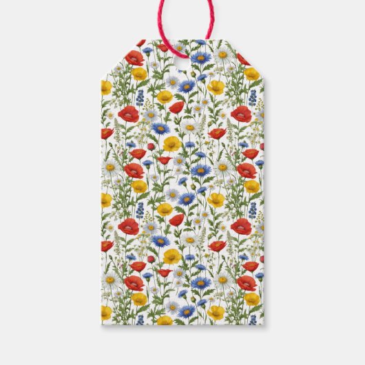 Wildflower Pattern  botanische bloem Elegant Cadeaulabel (Voorkant)