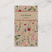 Wildflower Pattern Kraft Visitekaartje (Voorkant)
