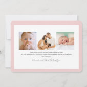 Wildflower Pattern Meisje Foto Geboorte Aankondigi Kaart (Achterkant)