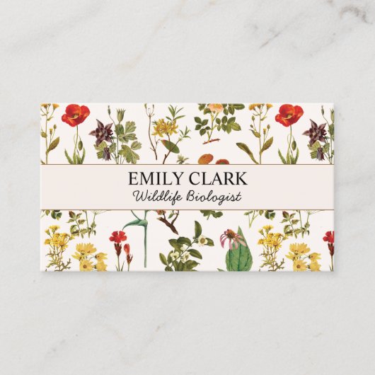  Wildflower Pattern Visitekaartje Contactkaartje (Voorkant)